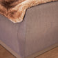 Lorenzo Gold Detailed Tufted Upholstery Queen Bed made with Wood in Gray