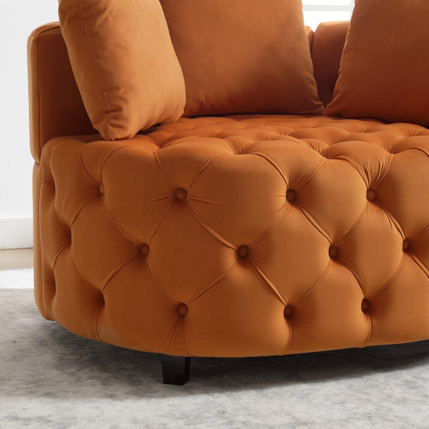 Width 40.6 inches  Accent Chair / Classical Barrel Chair for living room / Modern Leisure Sofa Chair (Orange)