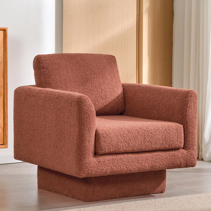 360° Modern Swivel Accent Chair,30' W Teddy Sherpa Round Armchair, Thick Padded Single Lounge Sofa, 4 Colors