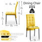 5-Piece Dining Set Including Yellow Velvet High Back Nordic Dining Chair & Creative Design MDF Dining Table