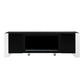 ON-TREND Modern TV Stand with 34.2" Non-heating Electric Fireplace, High Gloss Entertainment Center with 2 Cabinets, Media Console for TVs up to 78", Black