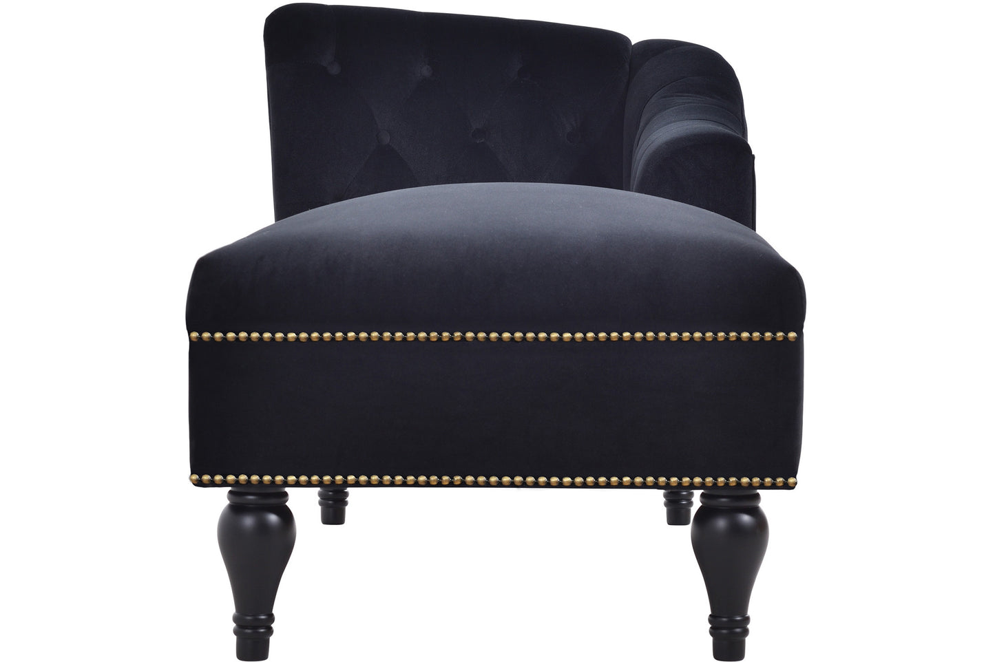 58''Velvet Chaise Lounge,Button Tufted Right Arm Facing Lounge Chair with Nailhead Trim & Solid Wood Legs