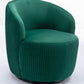 Velvet Fabric Swivel Accent Armchair Barrel Chair With Black Powder Coating Metal Ring,Green