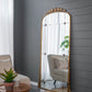 76" x 40" Lavish Full Length Mirror, Antique Gold Metal Floor Mirror