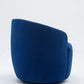 Velvet Fabric Swivel Accent Armchair Barrel Chair With Black Powder Coating Metal Ring,Blue