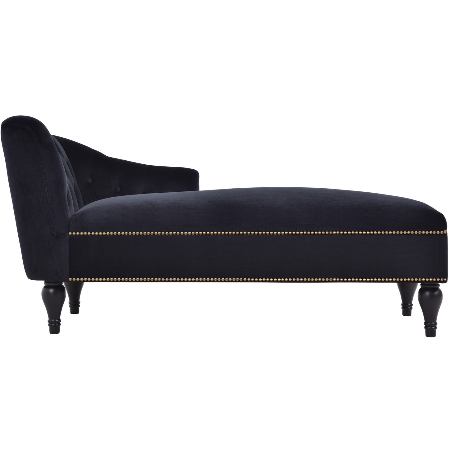 58''Velvet Chaise Lounge,Button Tufted Right Arm Facing Lounge Chair with Nailhead Trim & Solid Wood Legs