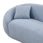 3 seater sofa Modern combination Half Moon casual teddy wool sofa Curved sofa, blue sky