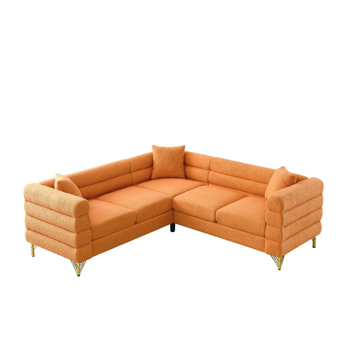 81.5-Inch Oversized Corner Sofa, L-Shaped Sectional Couch,   5-Seater Corner Sofas with 3 Cushions for Living Room, Bedroom, Apartment, Office