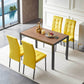 5-Piece Dining Set Including Yellow Velvet High Back Nordic Dining Chair & Creative Design MDF Dining Table