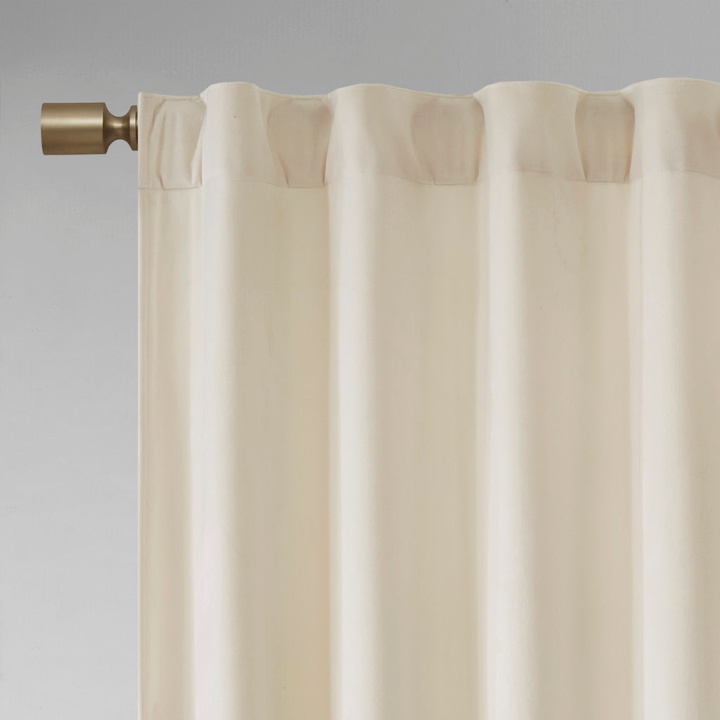 Room Darkening Poly Velvet Rod Pocket/Back Tab Curtain Panel Pair