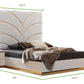 Laura Gold Detailed Queen Size Upholstery Bed made with Wood in White