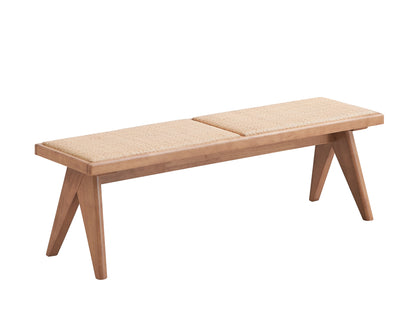 Velentina Rattan & Natural Finish Bench