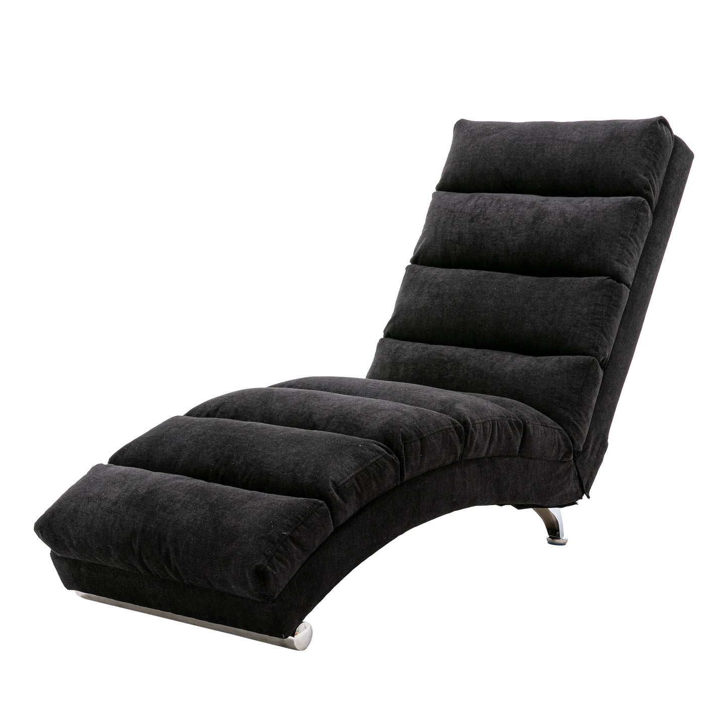 Linen Chaise Lounge Indoor Chair, Modern Long Lounger for Office or Living Room