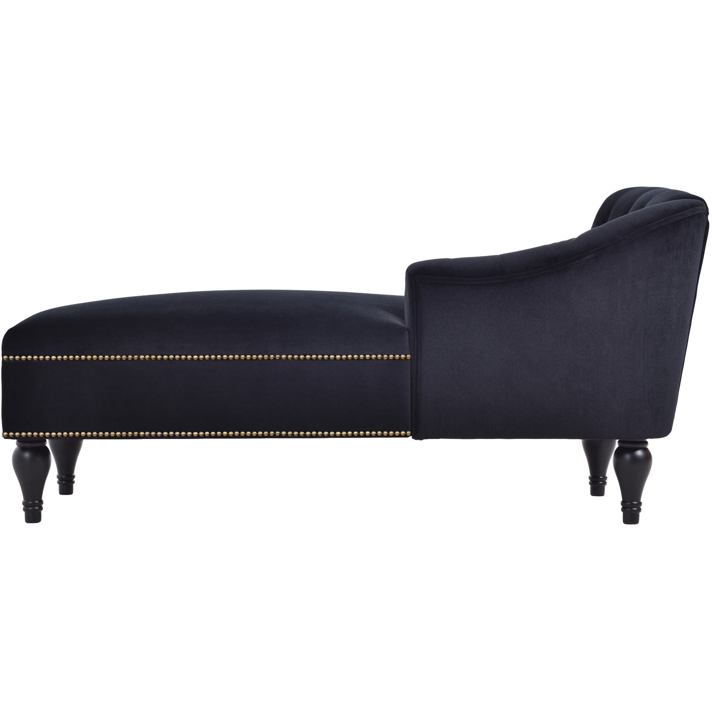 58''Velvet Chaise Lounge,Button Tufted Right Arm Facing Lounge Chair with Nailhead Trim & Solid Wood Legs