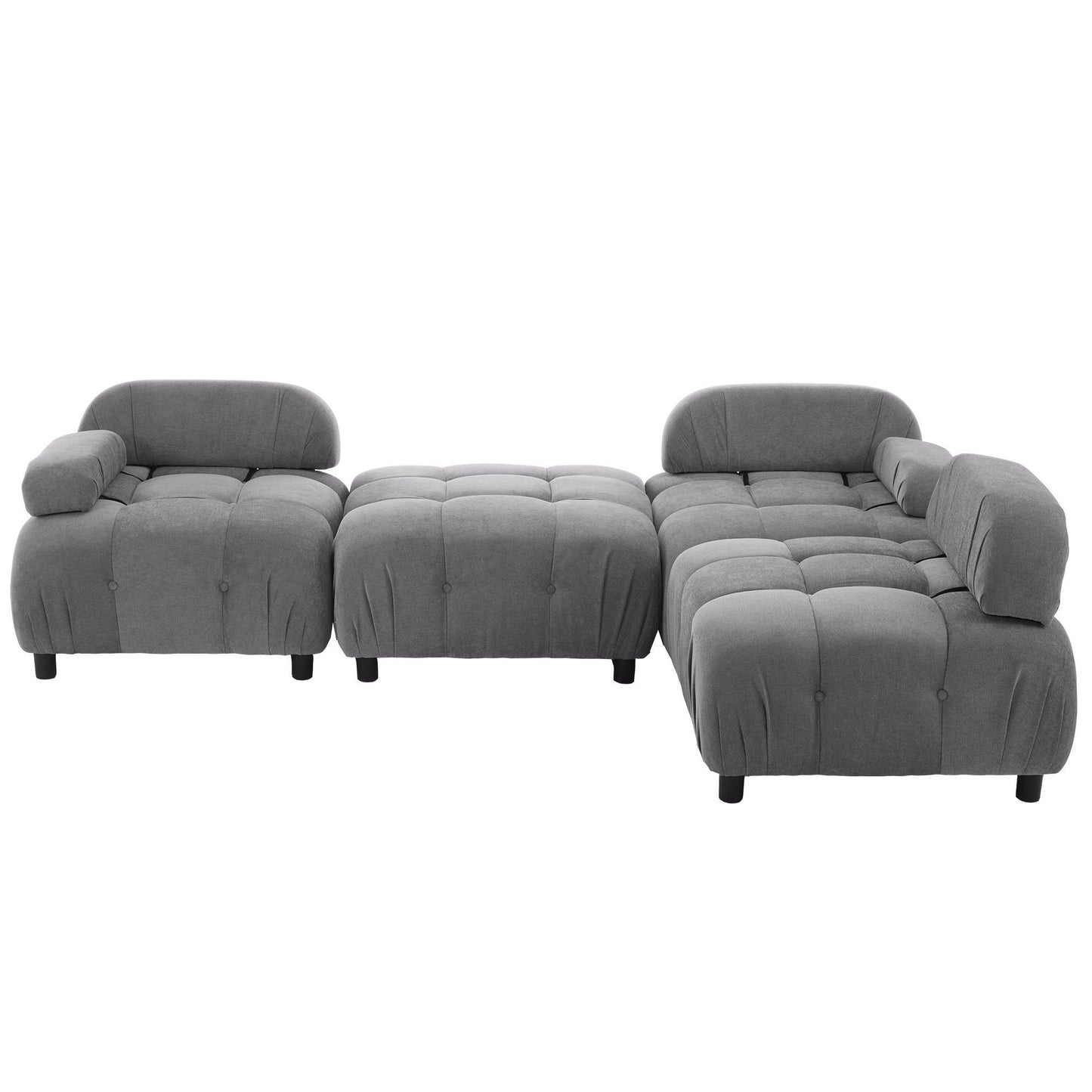 Upholstery Modular Convertible Sectional Sofa, L Shaped Couch with Reversible Chaise