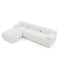 Modular Sectional Sofa, Button Tufted Designed and DIY Combination,L Shaped Couch with Reversible Ottoman, Ivory Teddy Fabric
