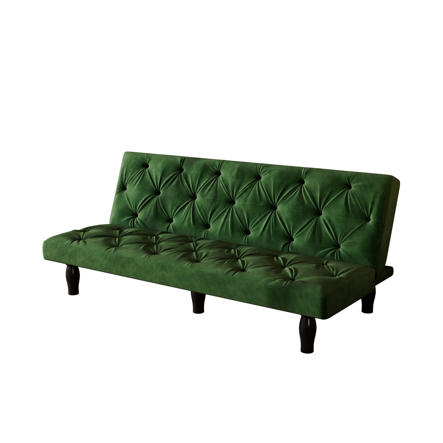 Sofa converts into sofa bed 66" green velvet sofa bed