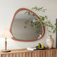 Solid Wood Mirror 45 Inch Asymmetrical Wall Mirror Wooden Framed Mirror Large Sized Dressing Mirror