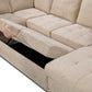 123" Oversized Sectional Sofa with Storage Chaise, U Shaped Sectional Couch with 4 Throw Pillows. Beige