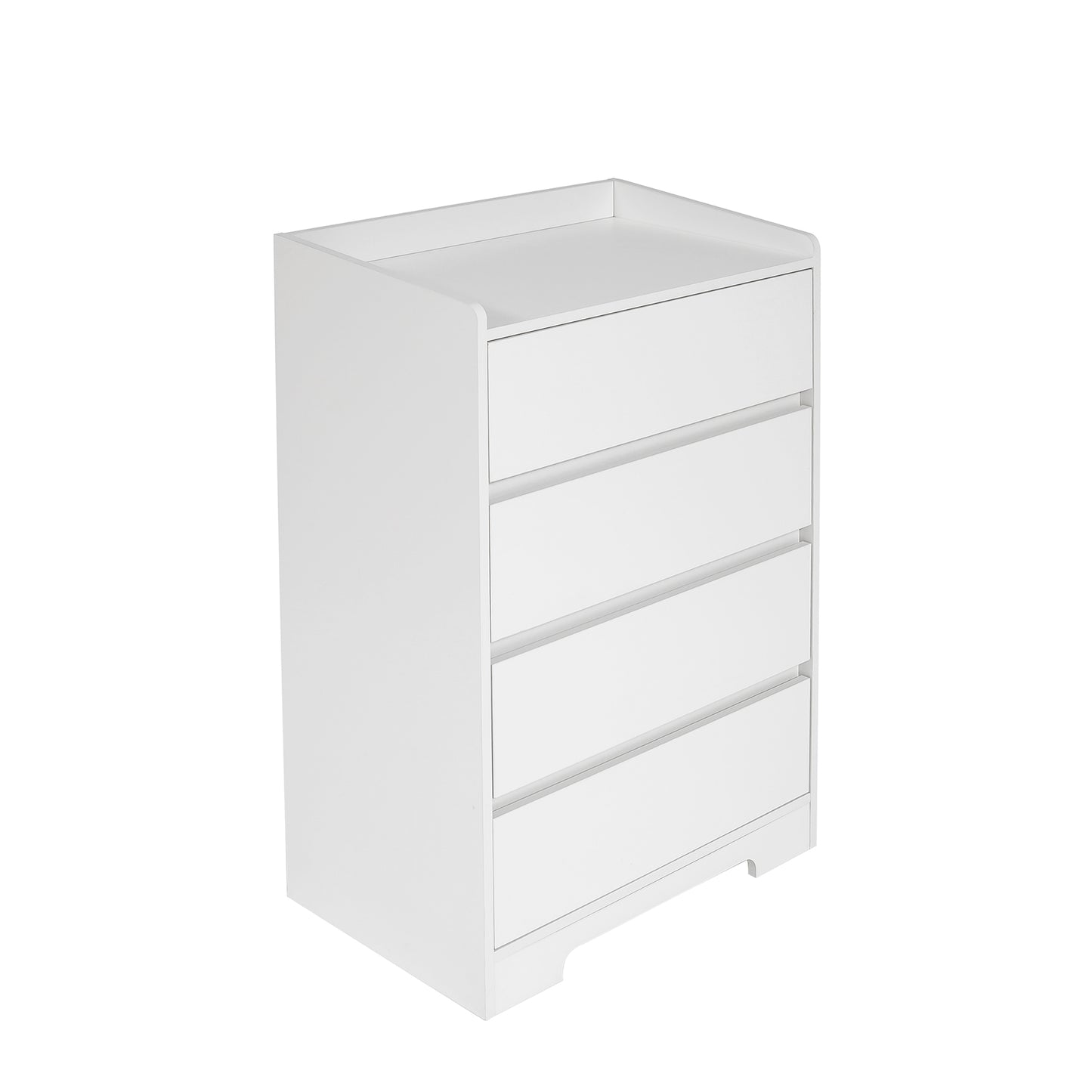 4 Drawer Dresser, Chest of Drawers Without Handle, 100% Waterproof, Modern Wooden Cabinet with Sturdy Frame