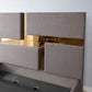 Lorenzo Gold Detailed Tufted Upholstery Queen Bed made with Wood in Gray