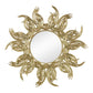 38" Sunburst Metal Decorative Mirror with Gold Finish, Boho Wall Decor