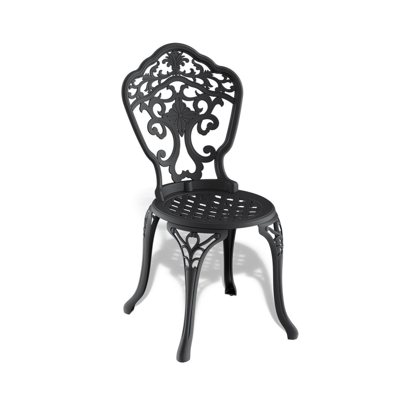 3-Piece Set Of Cast Aluminum Patio Furniture  With Black Frame