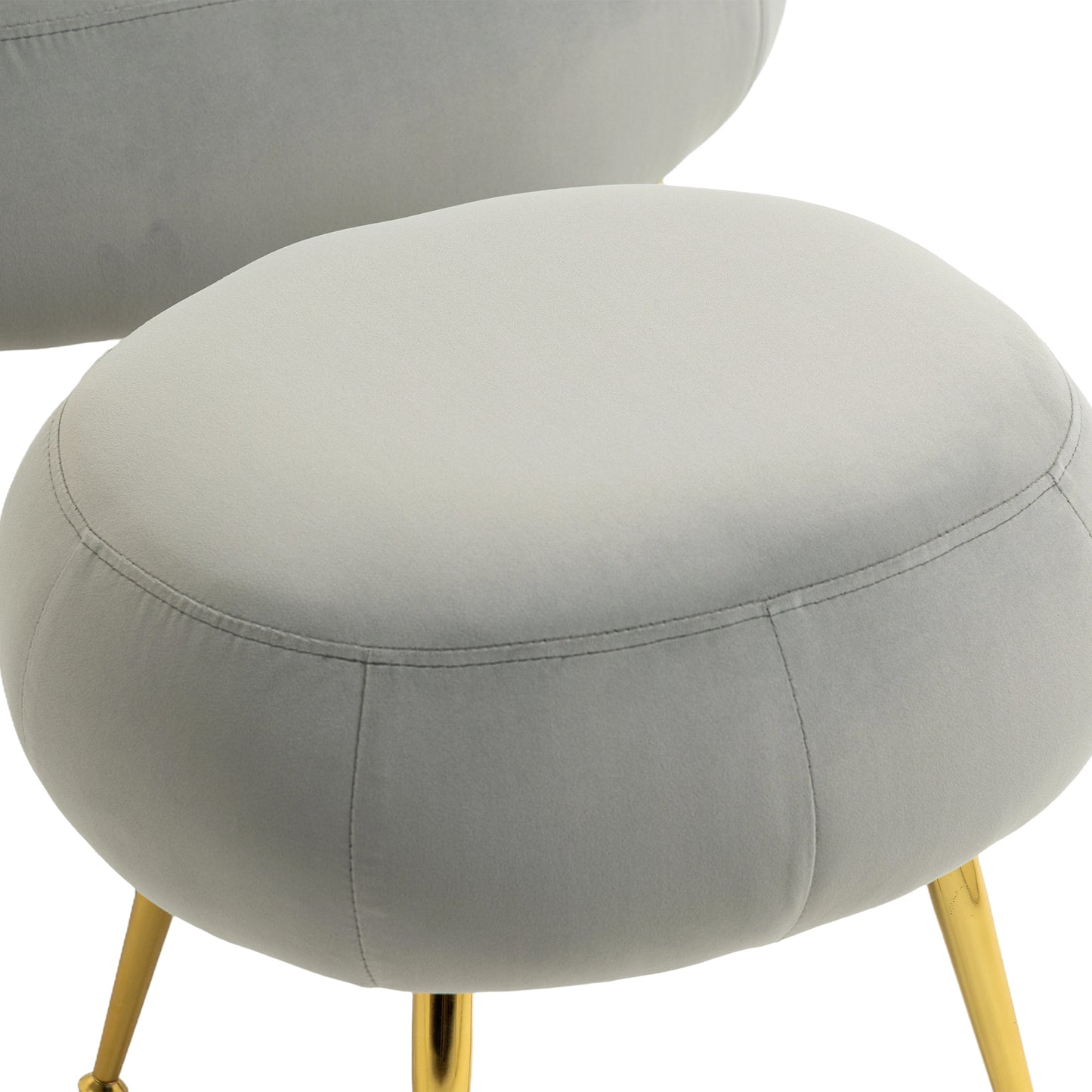 Velvet Accent Chair Modern Upholstered Armchair Tufted Chair with Metal Frame, Single Leisure Chairs