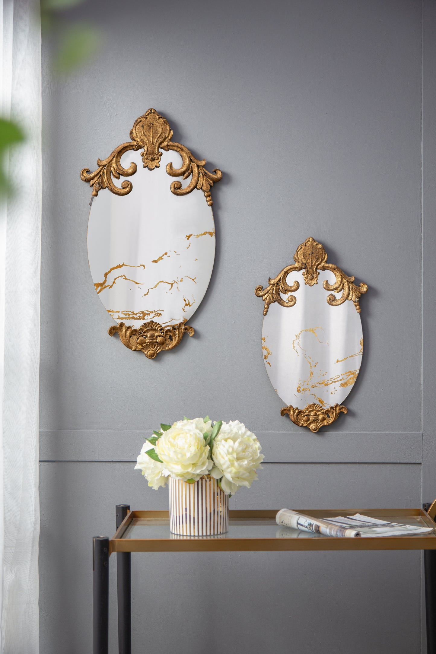 20" x 12" Decorative Oval Wall Mirror, Accent Mirror