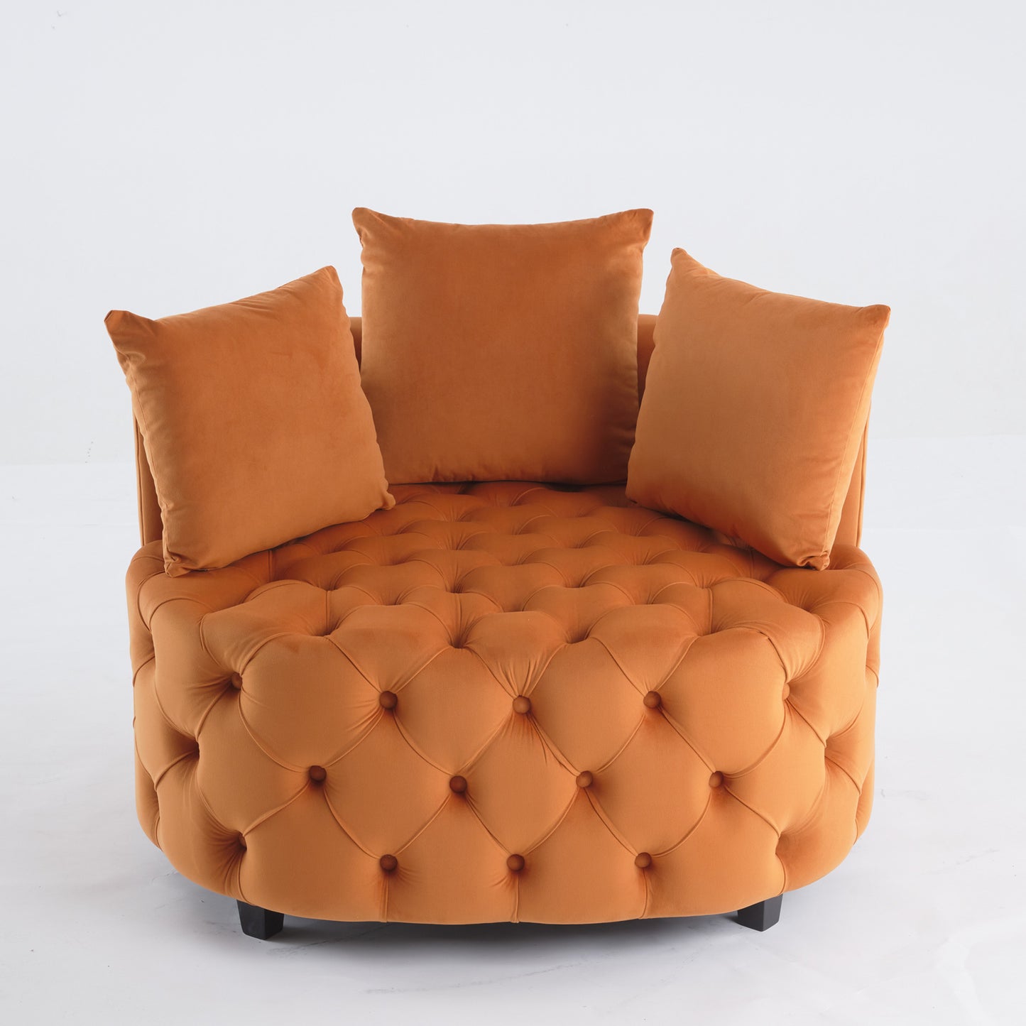 Width 40.6 inches  Accent Chair / Classical Barrel Chair for living room / Modern Leisure Sofa Chair (Orange)