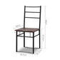 Artiss Metal Table and Chairs - Walnut & Black-1