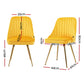 Artiss Set of 2 Dining Chairs Retro Chair Cafe Kitchen Modern Metal Legs Velvet Yellow-1