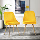 Artiss Set of 2 Dining Chairs Retro Chair Cafe Kitchen Modern Metal Legs Velvet Yellow-7