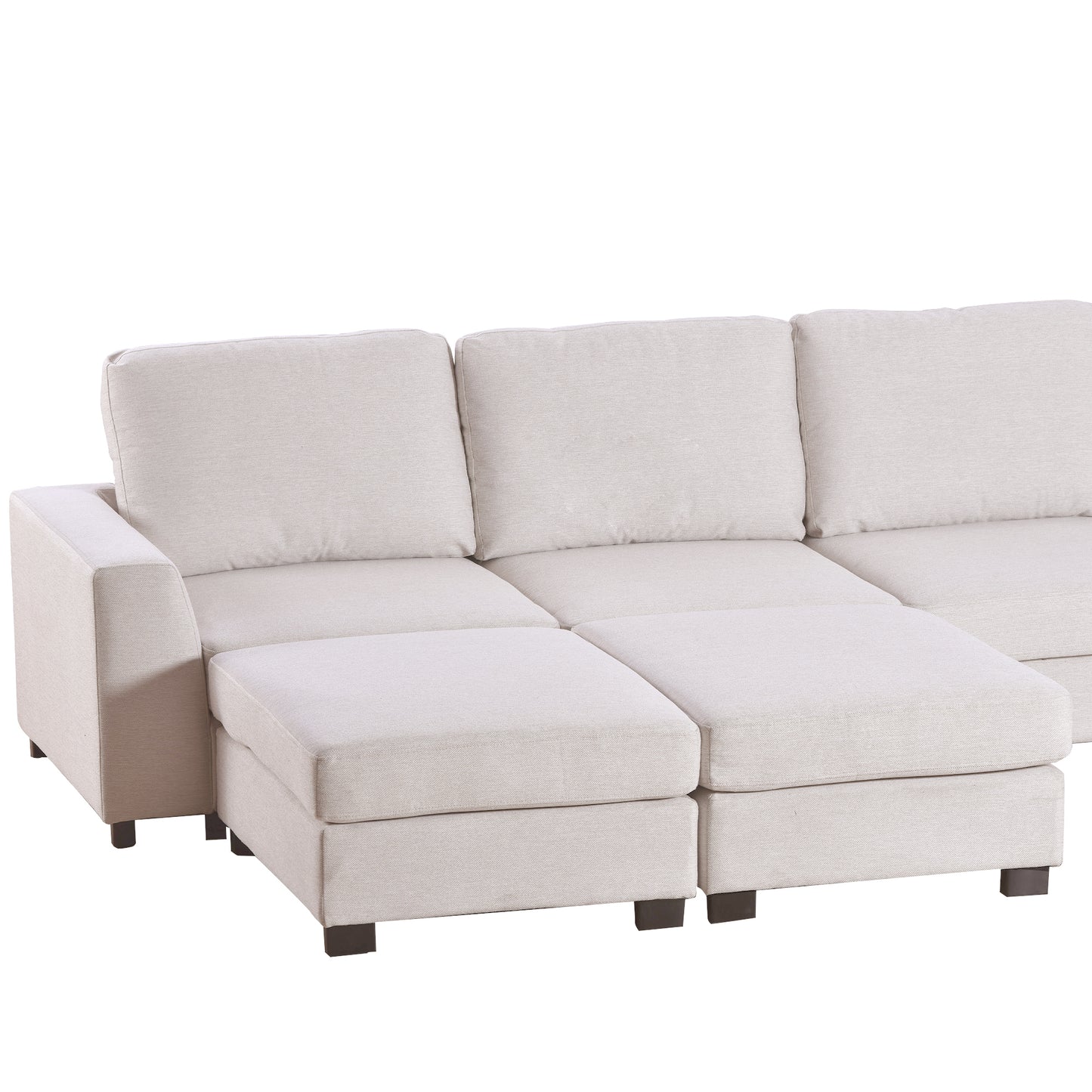 U_STYLE 3 Pieces U shaped Sofa with Removable Ottomans