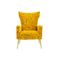 Yellow Accent Chair, leisure single chair with Rose Golden feet