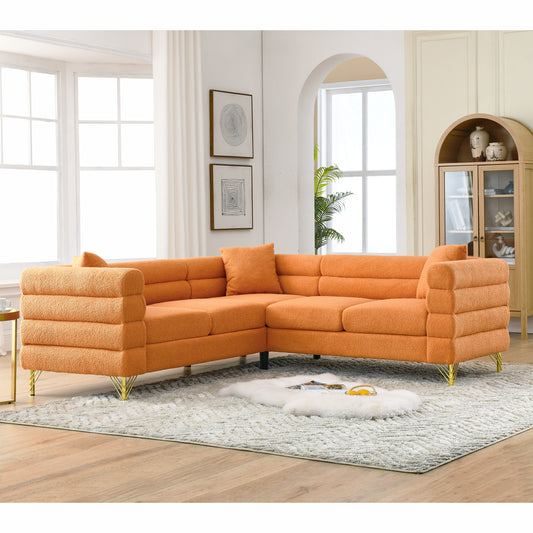 81.5-Inch Oversized Corner Sofa, L-Shaped Sectional Couch,   5-Seater Corner Sofas with 3 Cushions for Living Room, Bedroom, Apartment, Office