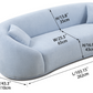 3 seater sofa Modern combination Half Moon casual teddy wool sofa Curved sofa, blue sky