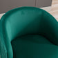 Velvet Fabric Swivel Accent Armchair Barrel Chair With Black Powder Coating Metal Ring,Green