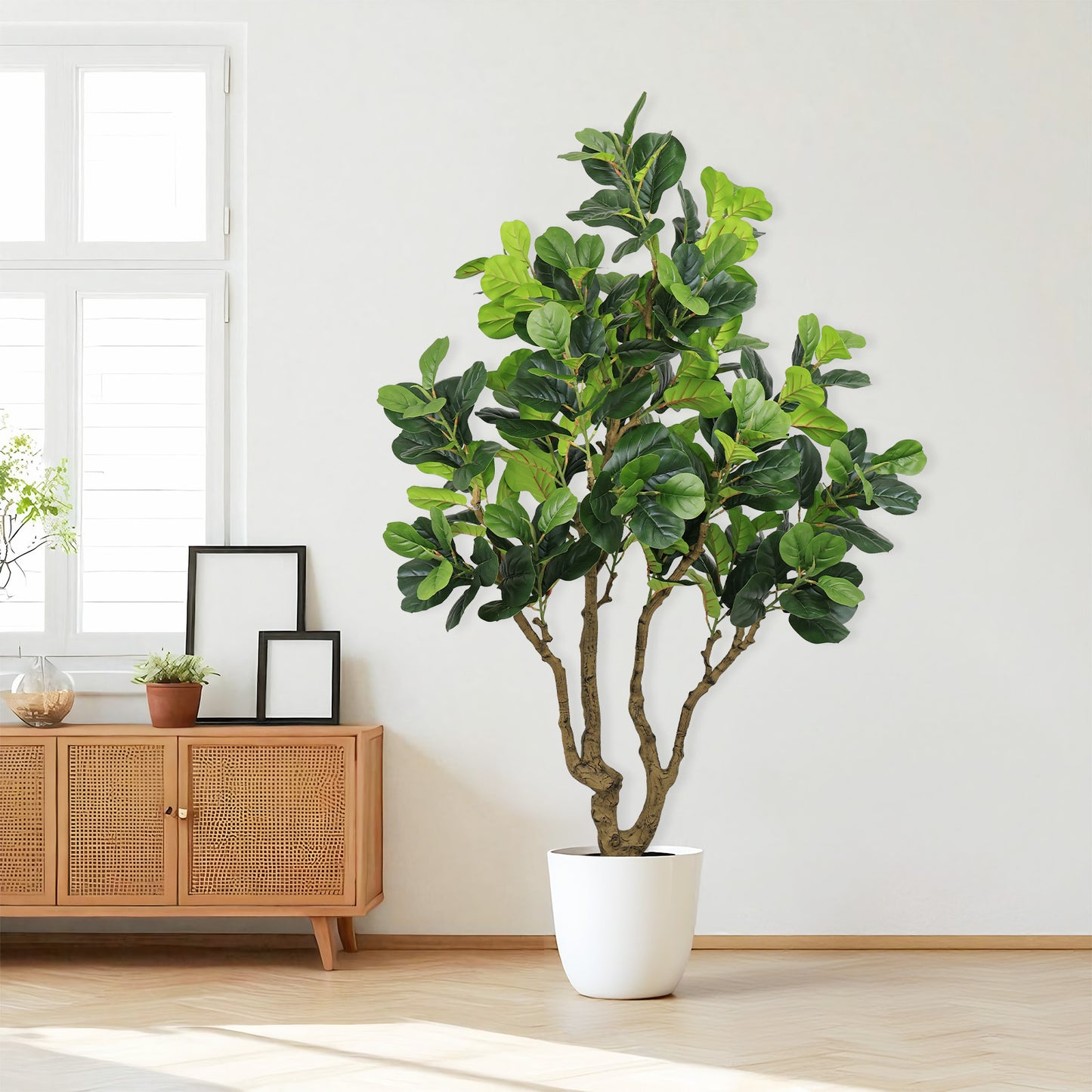 7FT Tall Artificial Banyan Tree Silk Plant – Large Faux Greenery with Natural Look Leaves, Potted Fake Tree, 1pc/set