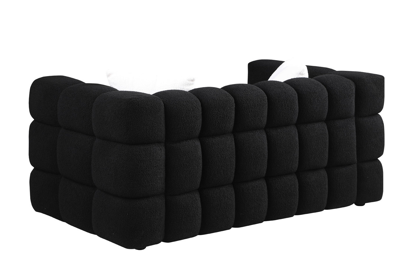 62.2 Length ,35.83" depth, sofa, boucle sofa, 3-seater