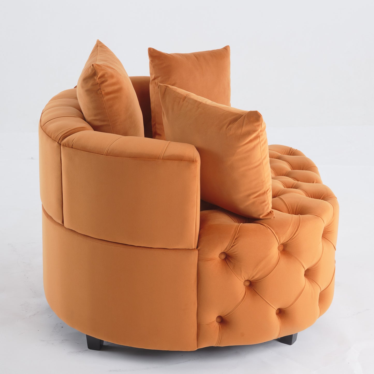 Width 40.6 inches  Accent Chair / Classical Barrel Chair for living room / Modern Leisure Sofa Chair (Orange)