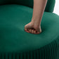 Velvet Fabric Swivel Accent Armchair Barrel Chair With Black Powder Coating Metal Ring,Green