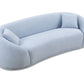 3 seater sofa Modern combination Half Moon casual teddy wool sofa Curved sofa, blue sky