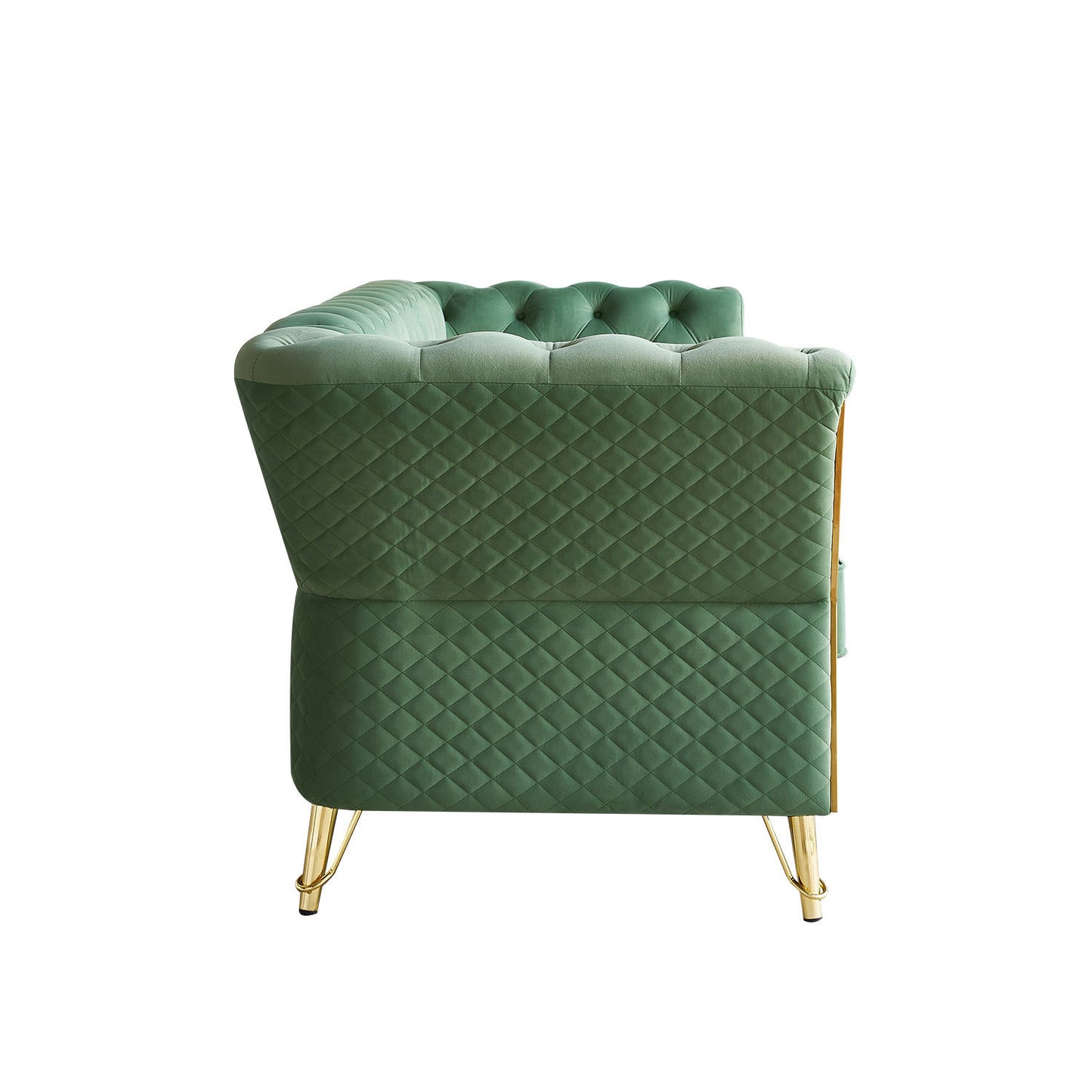 Modern Tufted Velvet Sofa 87.4 inch -Mint Green Color