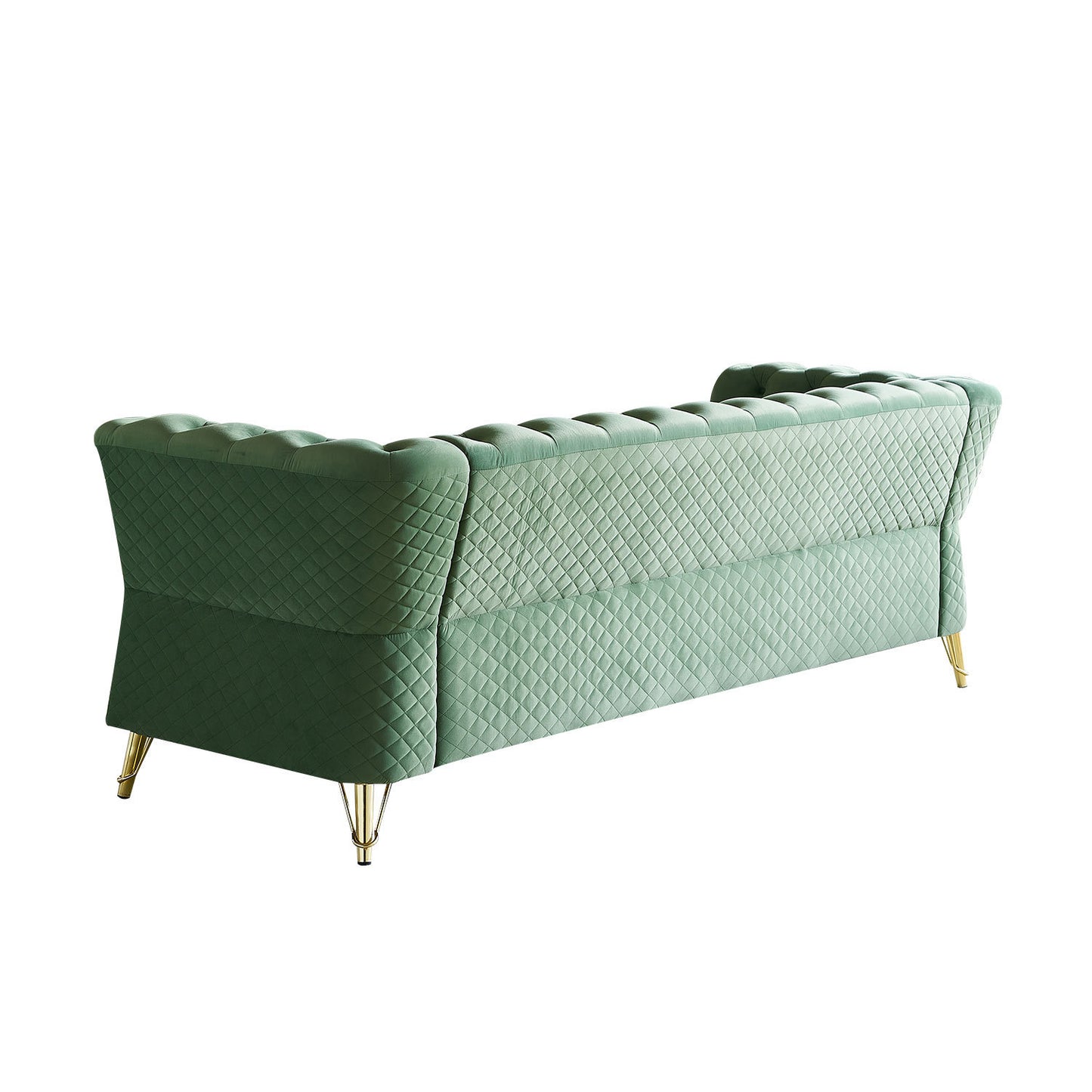 Modern Tufted Velvet Sofa 87.4 inch -Mint Green Color