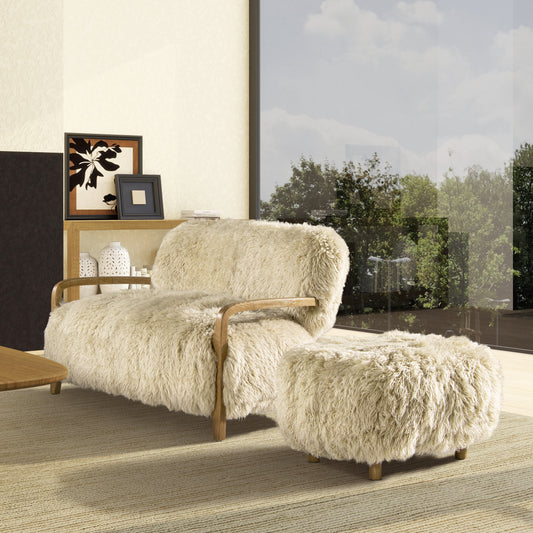 Enchante 52.5' New Zealand Sheepskin Accent Loveseat