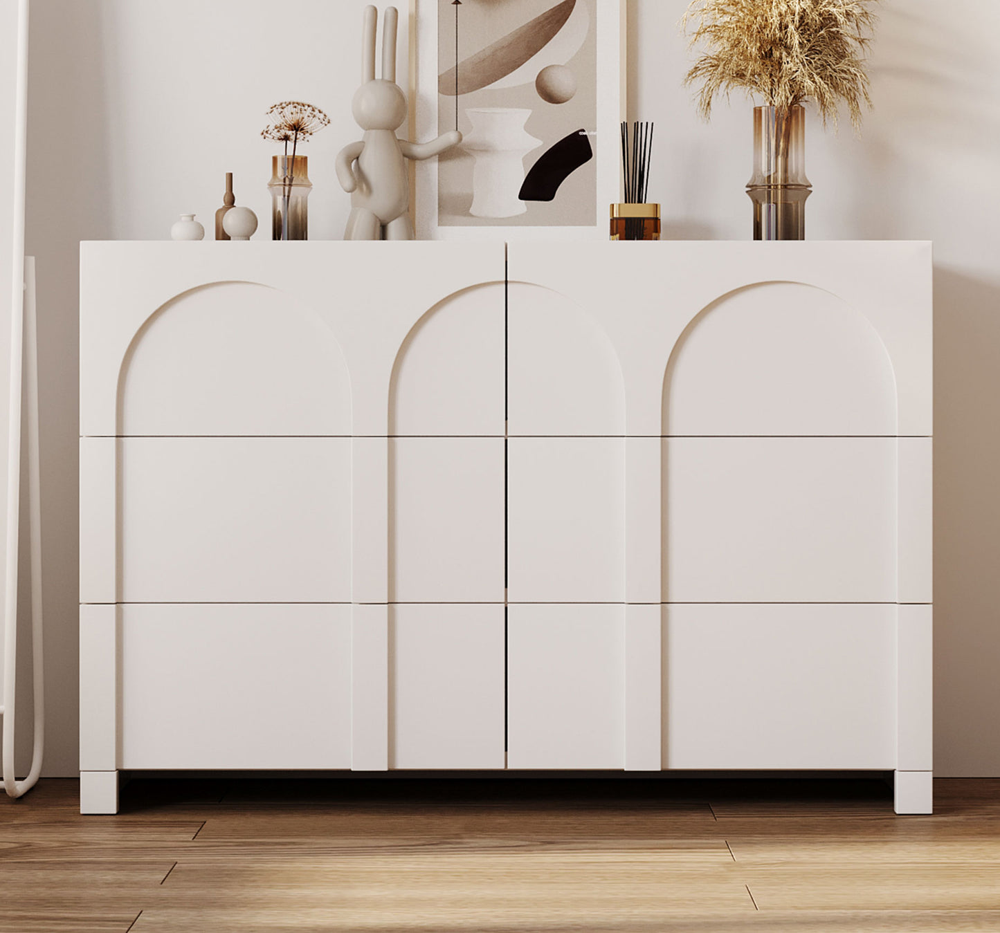 Modern Style Six-Drawer Dresser Sideboard Cabinet