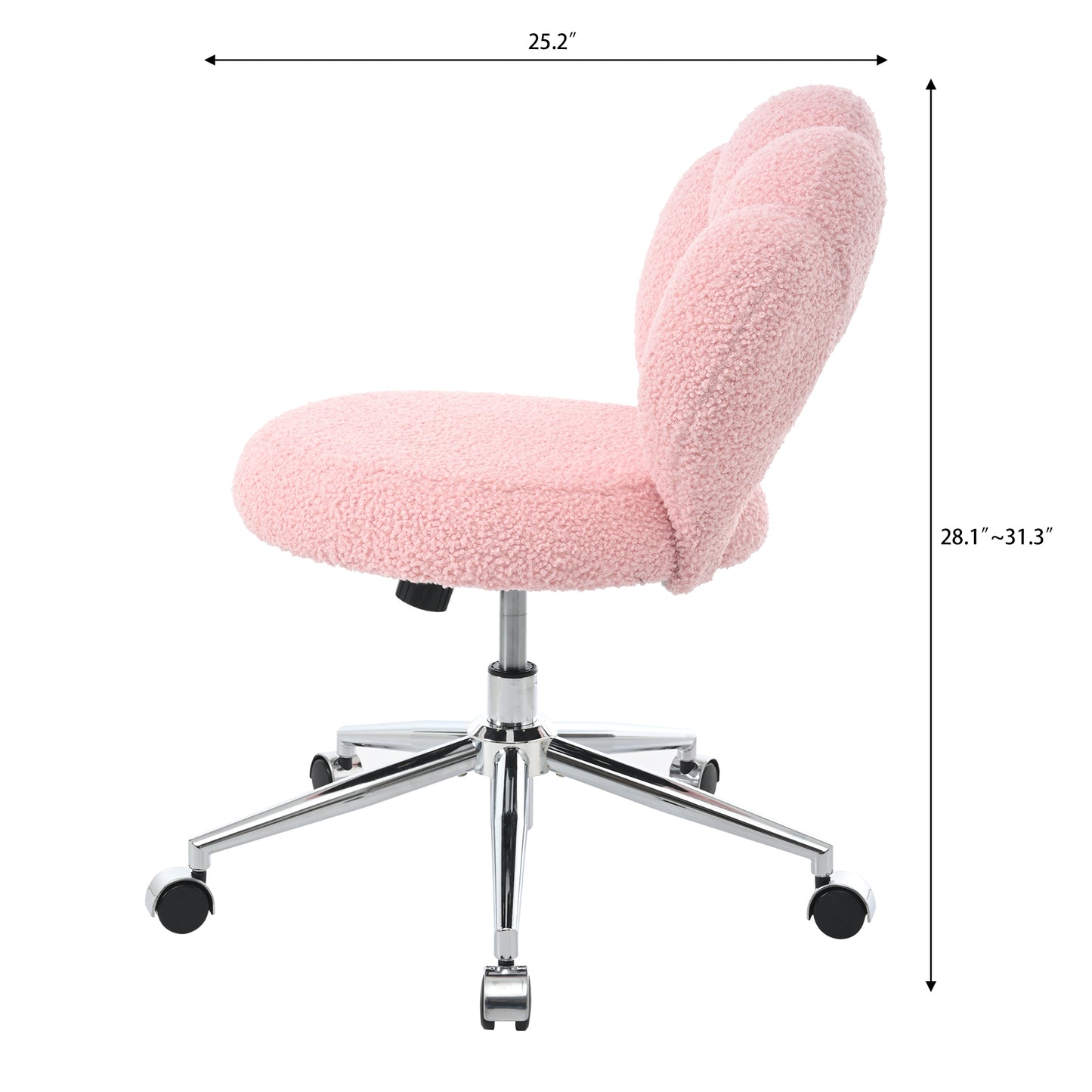 360°Swivel Height Adjustable,Swivel Chair,Teddy fabric,home office chair