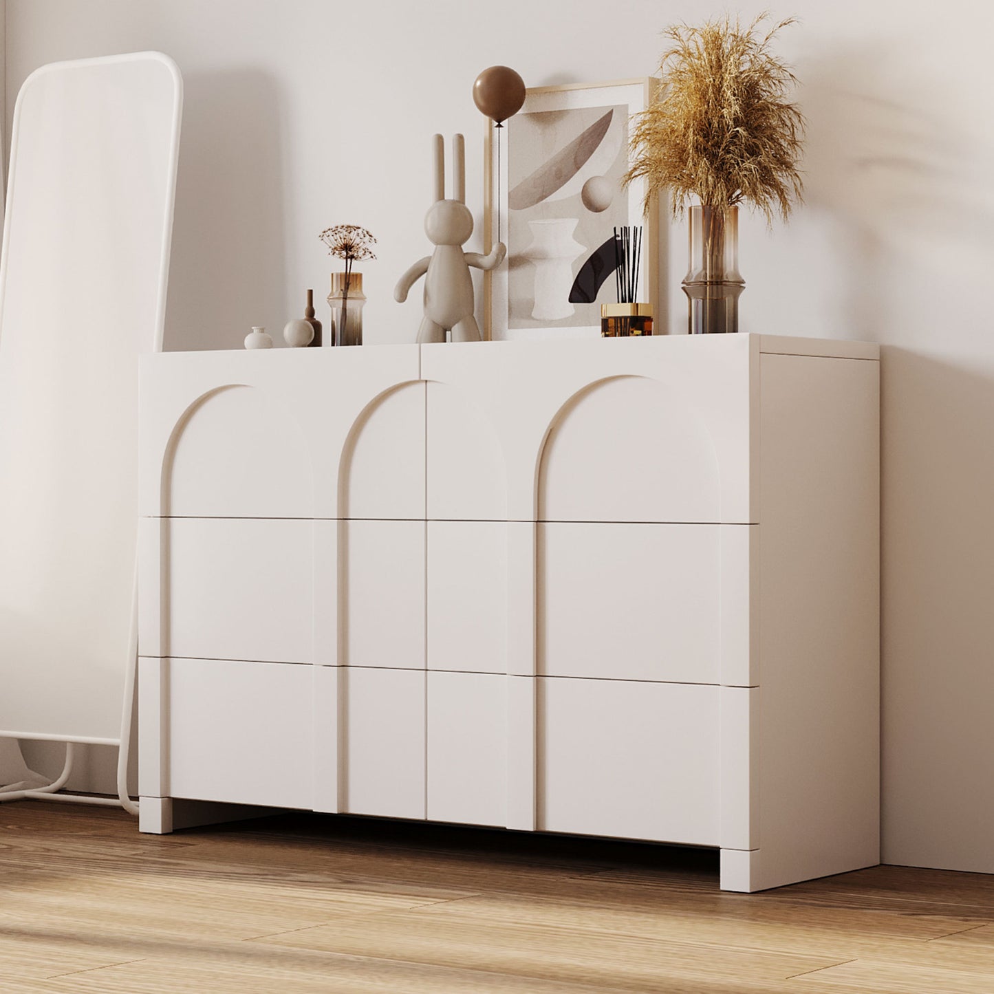 Modern Style Six-Drawer Dresser Sideboard Cabinet