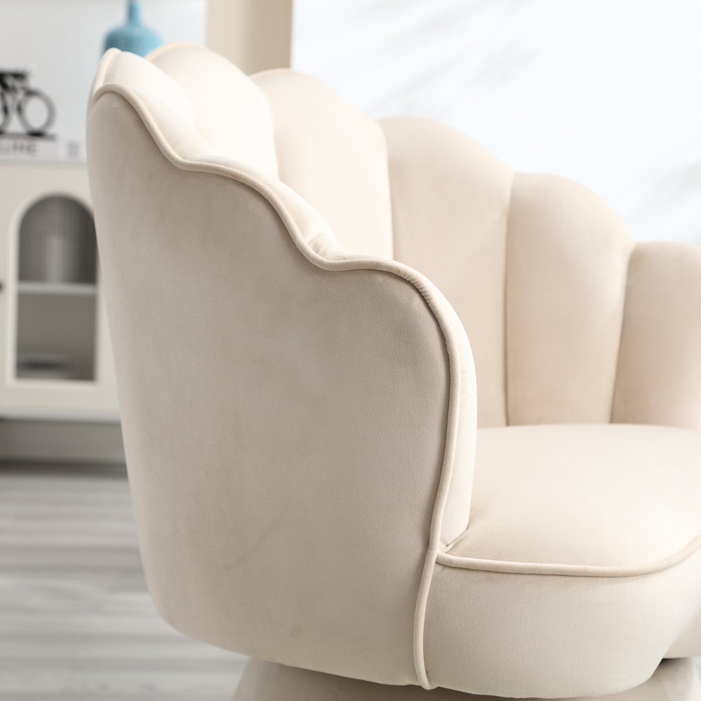 Swivel Barrel Chair, Comfy Round Accent Sofa Chair, 360 Degree Swivel Barrel Club Chair